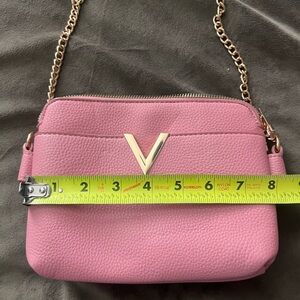 Pink Crossbody Bag with Gold Chain